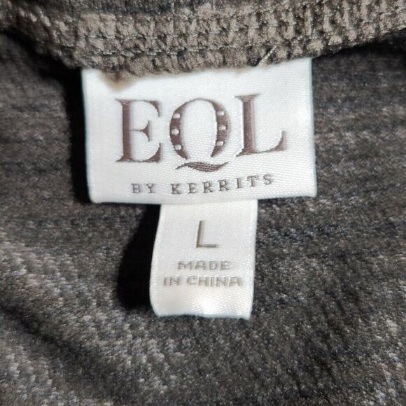 EQL by Kerrits $79 Large Gray Textured Cowl Neck Performance Equestrian - Picture 8 of 11